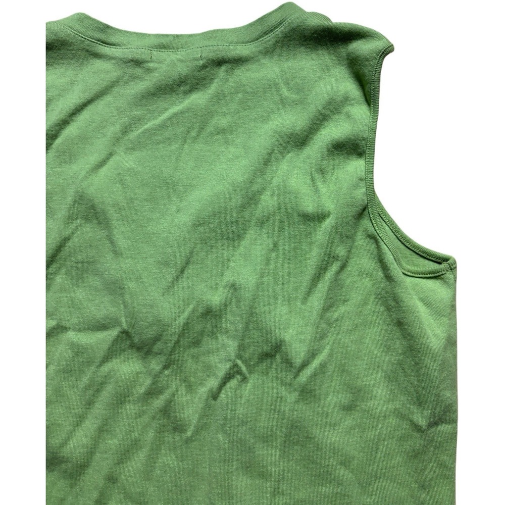 Women's By Design Green Sleeveless Layered V-Neck Tank Top Button Detail XL Y2K - Picture 9 of 11